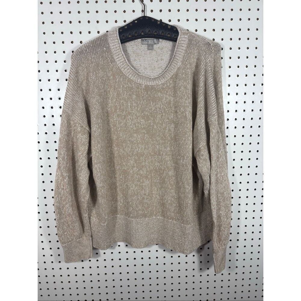 J.Crew woman’s linen blend pullover beach sweater size XL